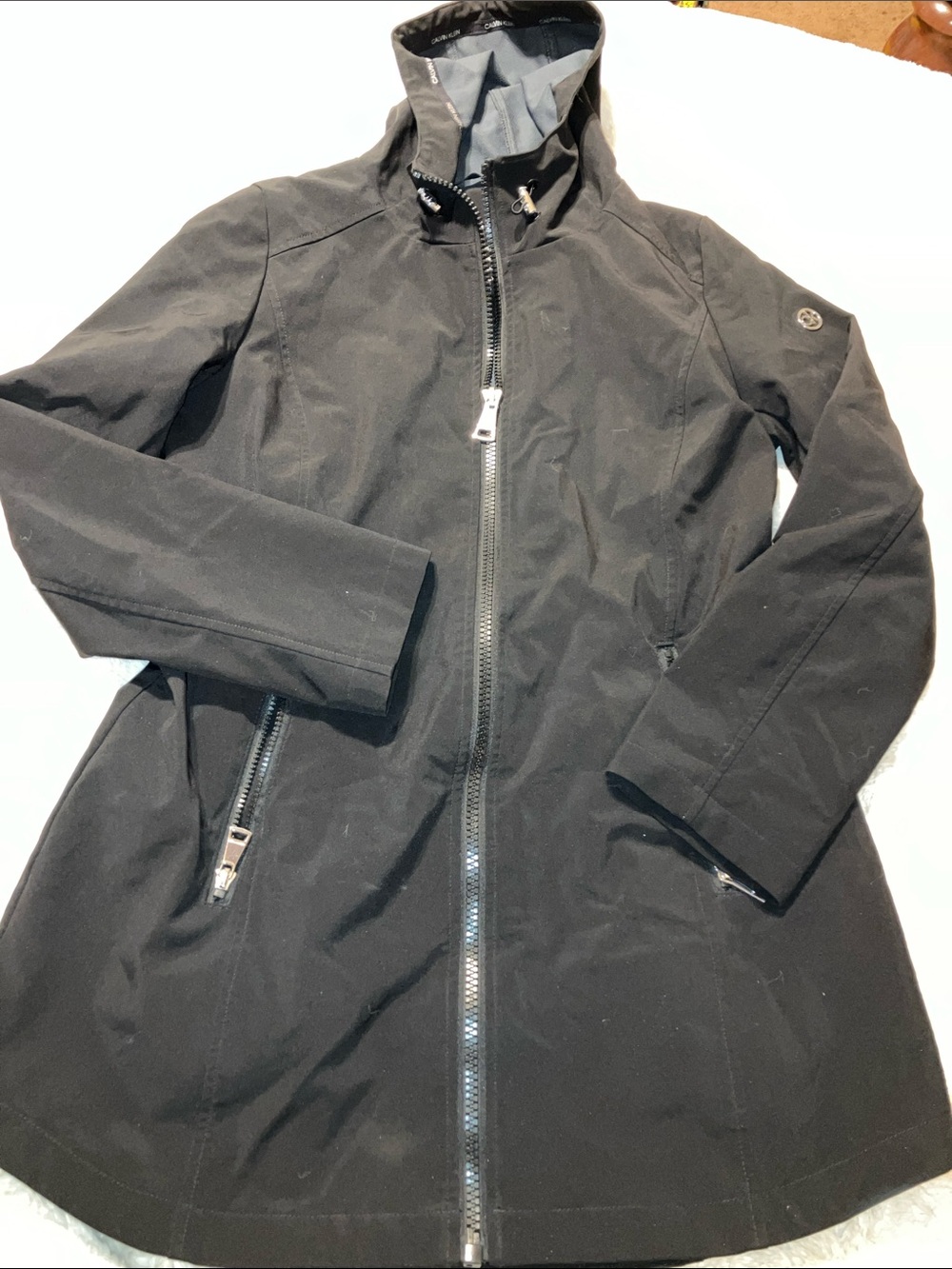Calvin Klein Black Coat with hood